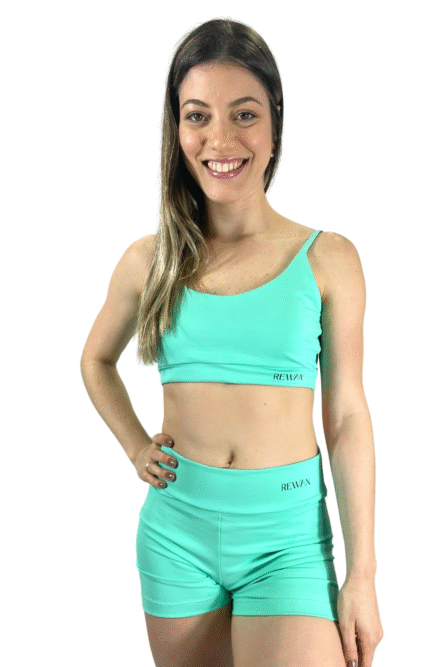 SHORT BÁSICO VERDE ÁGUA POLIAMIDA - Imagem 1