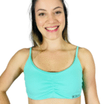 TOP FRANZIDO VERDE ÁGUA POLIAMIDA