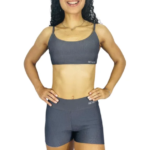 SHORTS COM BOLSO CINZA CANELADO