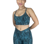 SHORTS ACINTURADO AZUL MESCLADO