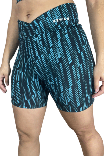 SHORT ACINTURADO AZUL MESCLADO - Imagem 3