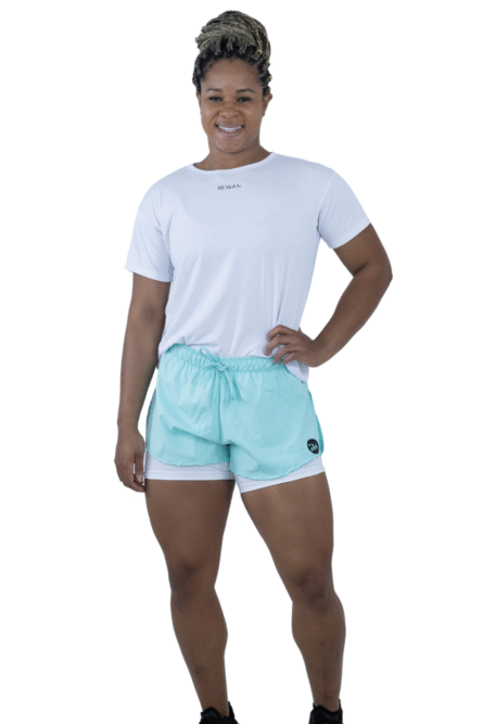 SHORTS TACTEL DE CORRIDA VERDE ÁGUA - Imagem 1