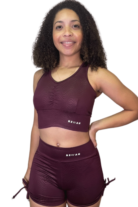 SHORT LEVANTA BUMBUM BORDO 3D - Imagem 1