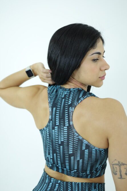 TOP NADADOR FRANZIDO AZUL MESCLADO - Imagem 2