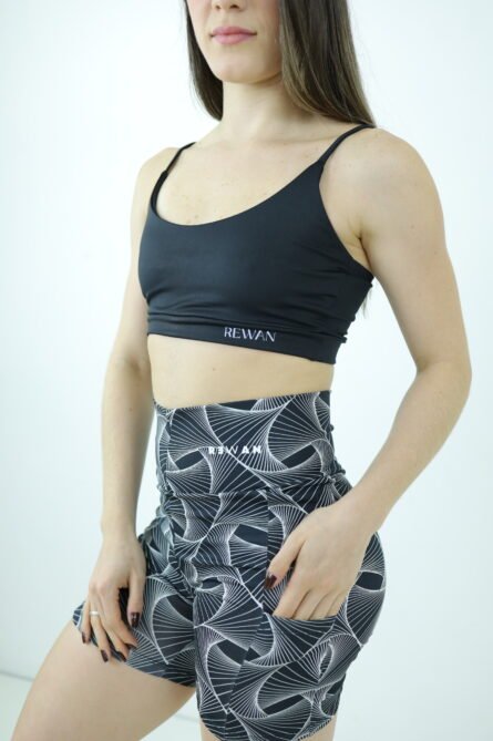 SHORTS COM BOLSO PRETO MESCLADO - Imagem 2