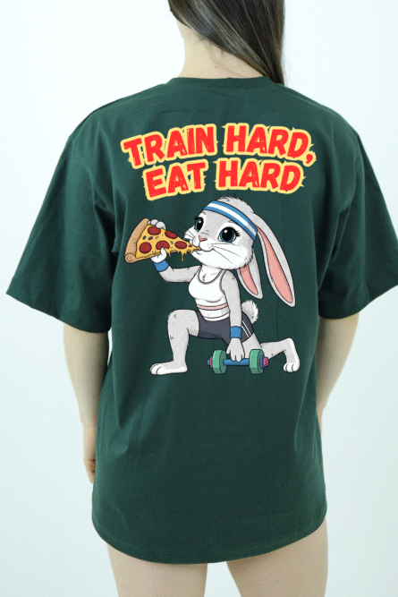 CAMISA OVERSIZED TRAIN HARD, EAT HARD - Imagem 1
